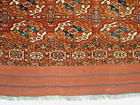 Tekke Main Carpet, Wool (warp), wool (weft and pile); asymmetrically knotted pile