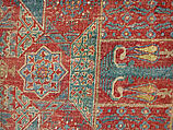 Mamluk Carpet, Wool, (warp, weft and pile); asymmetrically knotted pile