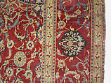 Carpet, Silk (warp), wool (weft and pile); asymmetrically knotted pile