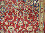 Carpet, Silk (warp), wool (weft and pile); asymmetrically knotted pile