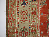 Carpet, Wool (warp and weft), metal wrapped thread; tapestry-woven