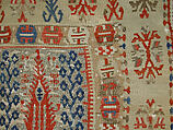 Carpet, Wool (warp and weft), metal wrapped thread; tapestry-woven