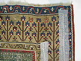 Carpet, Wool (warp and weft), metal wrapped thread; tapestry-woven
