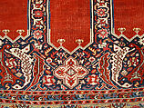 Carpet with Double-Ended Triple Niche, Wool (warp, weft and pile); symmetrically knotted pile
