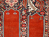 Carpet with Double-Ended Triple Niche, Wool (warp, weft and pile); symmetrically knotted pile