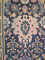 Blue-ground Harshang Carpet, Cotton (warp and weft), wool (pile); symmetrically knotted pile
