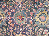 Blue-ground Harshang Carpet, Cotton (warp and weft), wool (pile); symmetrically knotted pile