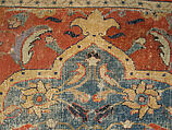 Carpet, Cotton (warp and weft), wool (pile); asymmetrically knotted pile