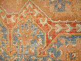 Carpet, Cotton (warp and weft), wool (pile); asymmetrically knotted pile