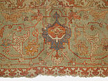 Carpet, Cotton (warp and weft), wool (pile); asymmetrically knotted pile