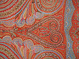 Shawl, Wool, silk; double interlocking twill tapestry weave, embroidered, pieced