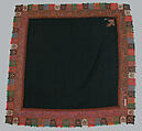 Shawl, Wool, silk; embroidered