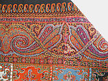 Shawl, Wool, silk; embroidered