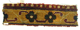 Carpet Fragment, Cotton (warp and weft), wool (pile); asymmetrically knotted pile