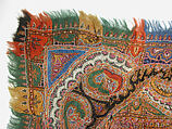 Shawl, Wool; woven, embroidered
