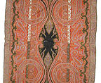 Shawl, Wool; embroidered