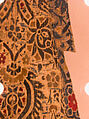Textile Fragment, Silk; cut and voided velvet with continuous floats of flat metal thread