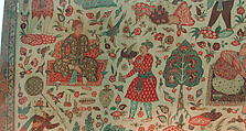Kalamkari Rumal, Cotton; plain weave, mordant painted and dyed, resist dyed