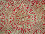 Textile Fragment, Silk, metal wrapped thread; lampas (kemha)