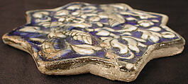 Star-Shaped Tile, Stonepaste; underglaze painted