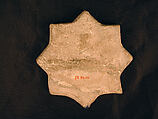Star-Shaped Tile, Stonepaste; underglaze painted