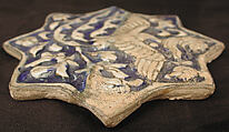 Star-Shaped Tile, Stonepaste; underglaze painted