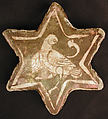 Star-Shaped Tile, Stonepaste; overglaze and luster-painted
