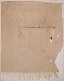 Textile Fragment, Linen, silk; plain weave, embroidered