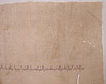 Textile Fragment, Linen, silk; plain weave, embroidered
