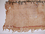 Textile Fragment, Linen, silk; plain weave, tapestry weave