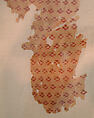 Textile Fragment, Linen, silk; plain weave, brocaded