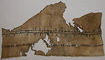 Textile Fragment with Inscription, Linen, silk; plain weave, tapestry weave