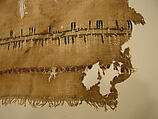 Textile Fragment with Inscription, Linen, silk; plain weave, tapestry weave