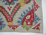 Cover, Linen, silk; plain weave, embroidered
