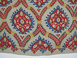 Cover, Linen, silk; plain weave, embroidered