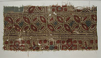 Textile Fragment, Cotton, plain weave; painted and/or printed, mordant and resist dyed