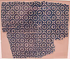 Textile Fragment, Cotton, plain weave; block-printed, resist dyed.