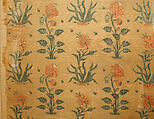 Joined Fragments: Velvet Panel with Rows of Flowers, Silk, cut and voided velvet, with continuous floats of metal wrapped thread