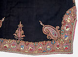Coat (Choga), Wool, silk; twill weave, embroidered 
Lining: Silk; plain weave, brocaded