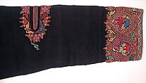 Coat (Choga), Wool, silk; twill weave, embroidered 
Lining: Silk; plain weave, brocaded
