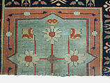 Fragment of a Garden Carpet, Cotton (warp and weft); wool (pile); symmetrically knotted pile