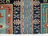 Fragment of a Garden Carpet, Cotton (warp and weft); wool (pile); symmetrically knotted pile