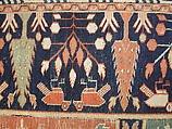 Fragment of a Garden Carpet, Cotton (warp and weft); wool (pile); symmetrically knotted pile