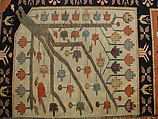 Fragment of a Garden Carpet, Cotton (warp and weft); wool (pile); symmetrically knotted pile