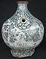 Bottle, Stonepaste; painted under transparent  glaze