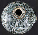 Bottle, Stonepaste; painted under transparent  glaze