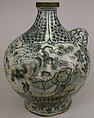 Bottle, Stonepaste; painted under transparent  glaze