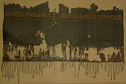 Shawl with Coptic Inscriptions, Wool, linen; plain weave, tapestry weave