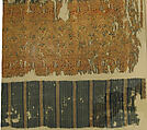 Textile with Stripes, Linen, silk; plain weave, tapestry weave