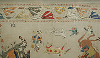 Cover, Cotton, silk, flat metal thread; plain weave, embroidered